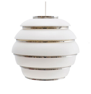 Artek A331 "Mehiläispesä" riippuvalaisin, valkoinen/kromi kuva