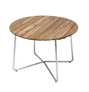 Grythyttan Stålmöbler PÖYTÄ 9A 100, käsittelemätön tiikki/kuumasinkitty kuva