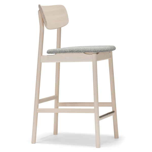 Stolab Prima Vista bar stool birch bright matt lacquer Kvadrat Hallingdal 65 130 medium grey 0101 kuva
