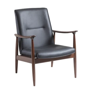 Bröderna Anderssons LEGEND nojatuoli, mahonki-petsattu tammi/nahka musta  kuva