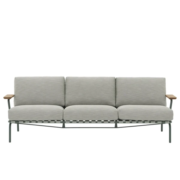 Settle 3 seater sofa ribbed weave 2 dark green muuto image