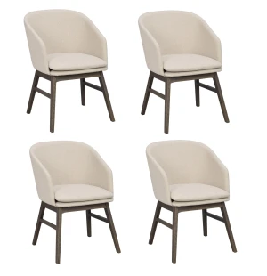 Outlet | 4 kpl Rowico WINDHAM käsinojatuoli, beige/ruskea kuva