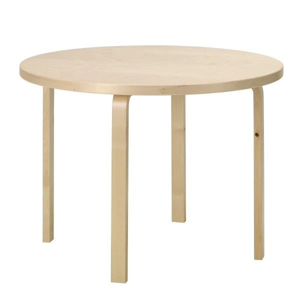 8906006 Aalto table round 90A wild birch natural lacquered 2 cut out master kuva