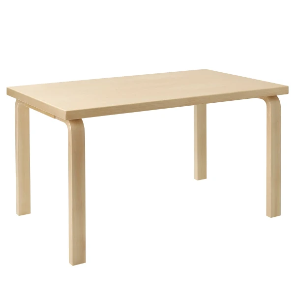 9220982 Aalto Childrens Table rectangular 80B legs and edge band birch top birch cut out master kuva