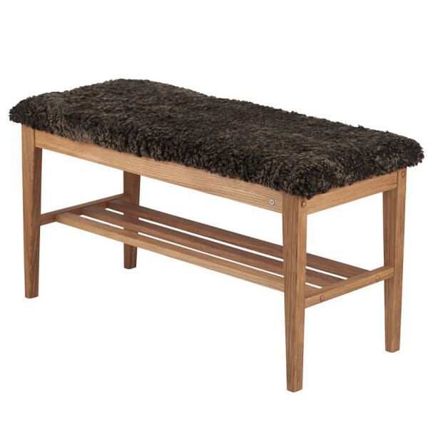 Oscarssons Mobel Nadja bench lacquered sheepskin brown image