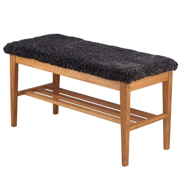 Oscarssons Mobel Nadja bench oil sheepskin dark grey kuva