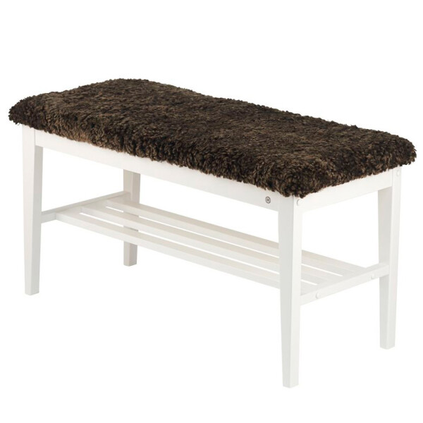 Oscarssons Mobel Nadja bench white sheepskin brown image