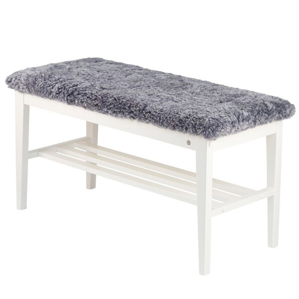 Oscarssons Mobel Nadja bench white sheepskin light grey image