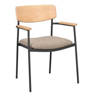 Rowico MAYMONT käsinojatuoli, tammi/dark beige kuva