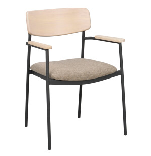Rowico MAYMONT käsinojatuoli, valkotammi/dark beige kuva