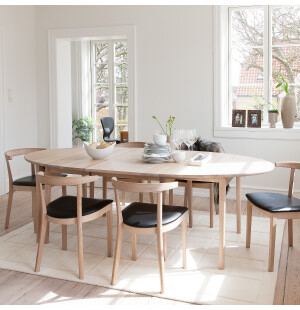 Skovby 78 jatkettava ovaali ruokapöytä 190-390x109 cm, valkoöljytty tammi kuva