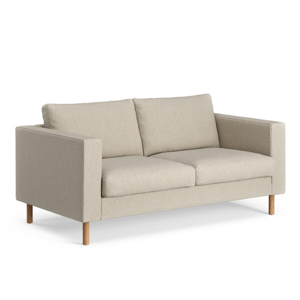 Solid 2 seat sofa SWEDESE Grain 202 Sand oiled oak angle kuva