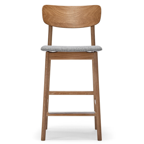 Stolab Prima Vista bar stool oak natural oil Kvadrat Hallingdal 65 130 medium grey 0101 image