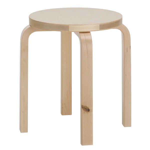 Stool E60 legs wild birch natural lacquered top birch veneer kuva